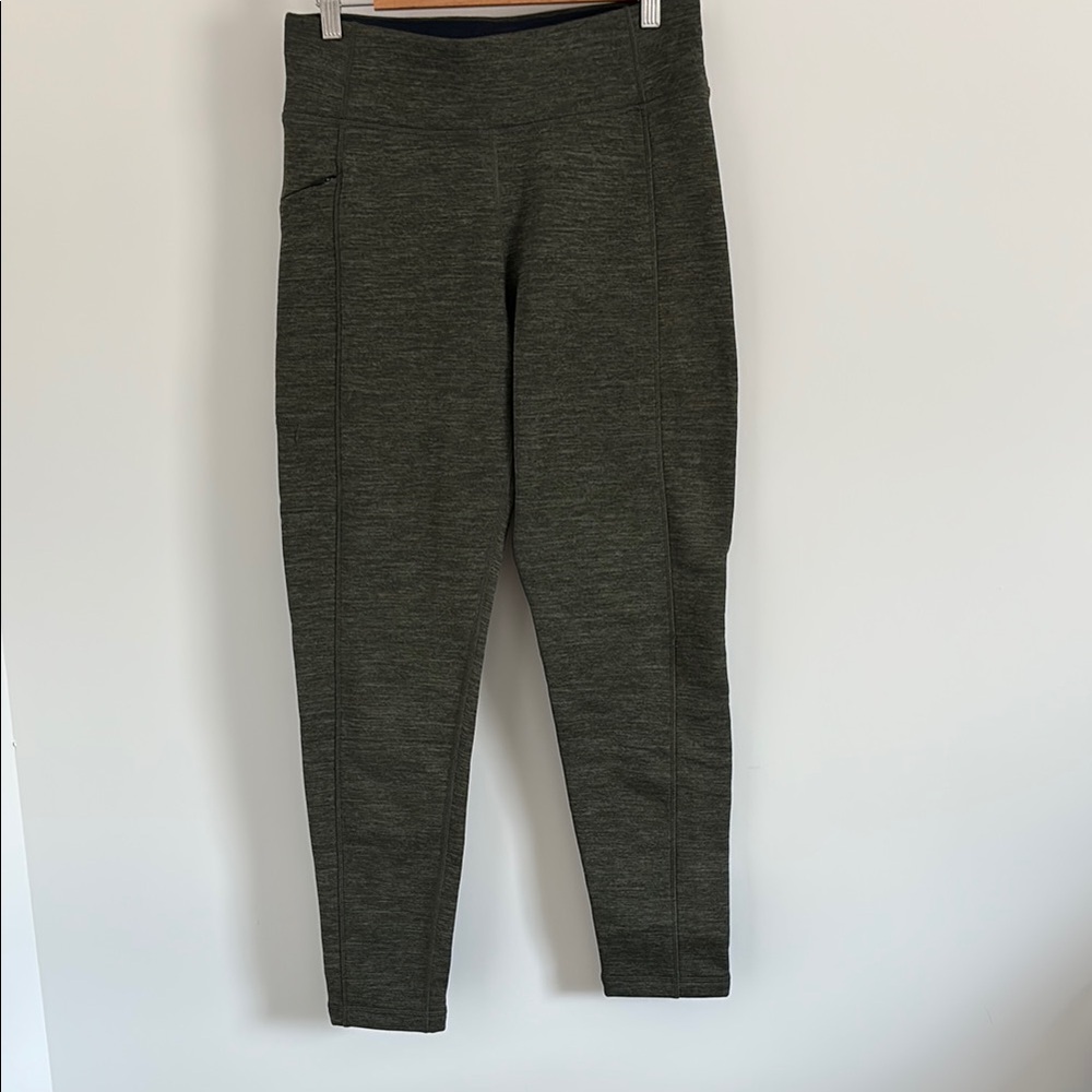 Title Nine Olive Fleece-Lined Leggings